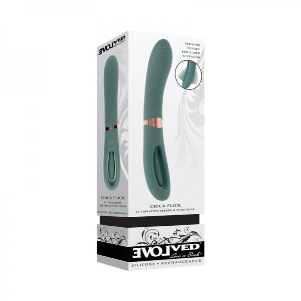 Evolved Chick Flick Rechargeable Vibrator - Mint Teal