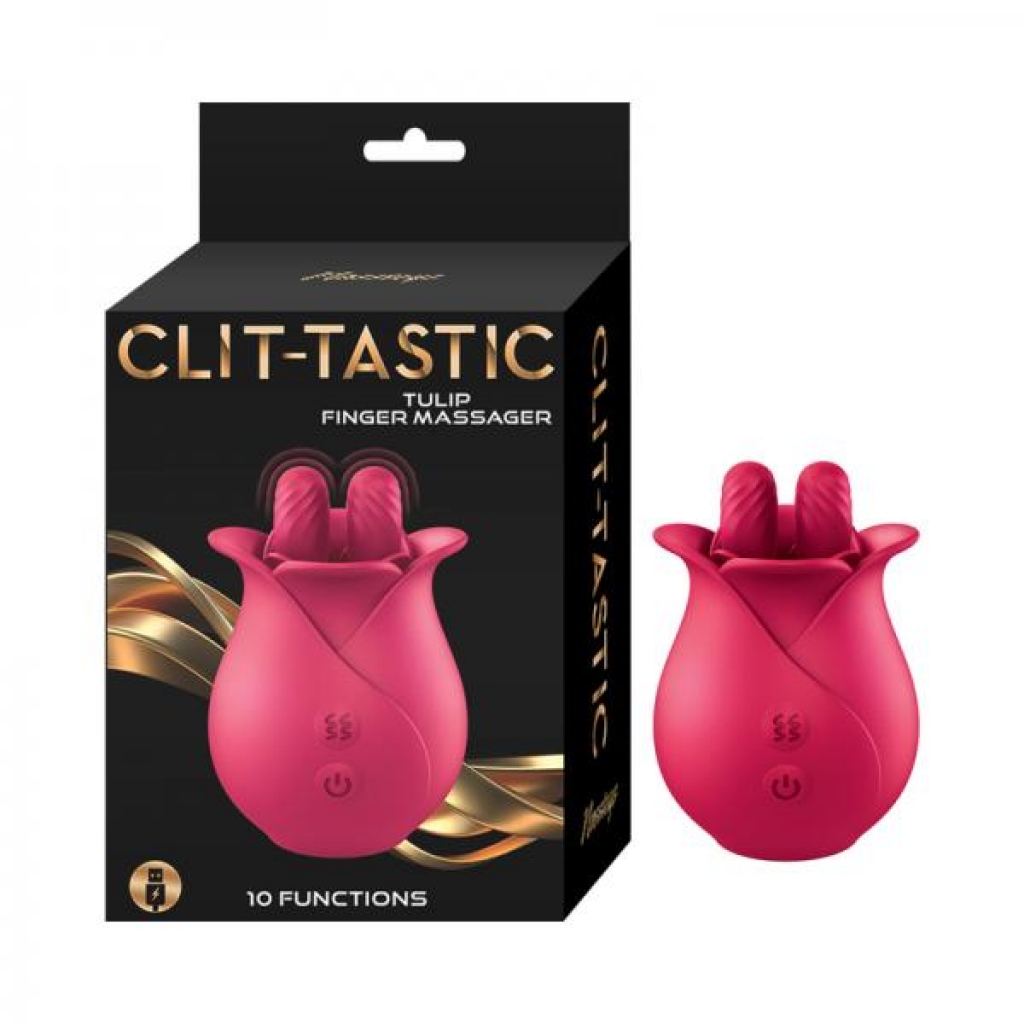 Clit-Tastic Tulip Finger Massager - Red