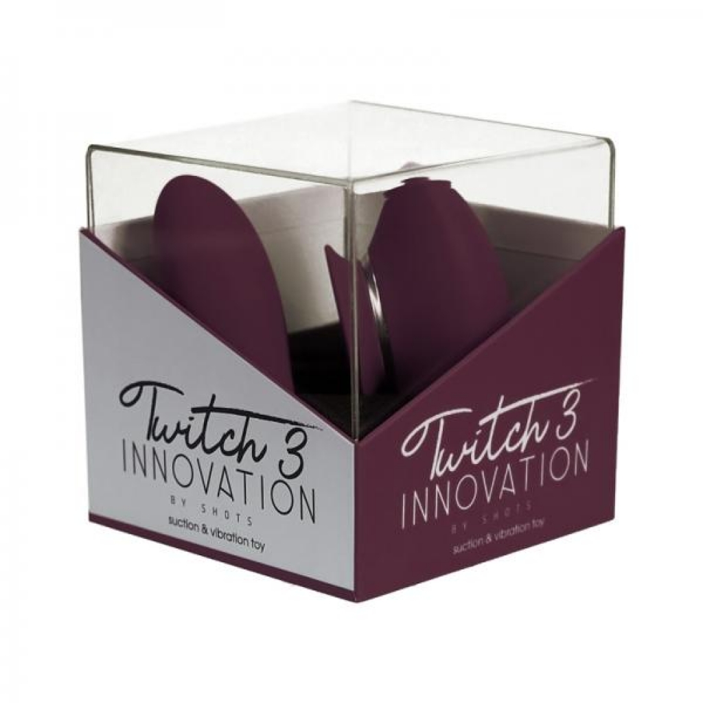 Twitch 3 Silicone Rechargeable Vibrator & Suction - Burgundy Red