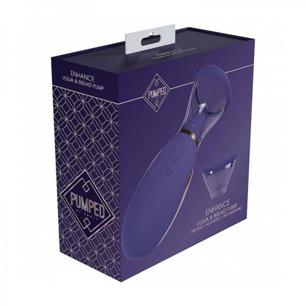 Pumped Enhance Automatic Rechargeable Vulva & Breast Pump - Purple