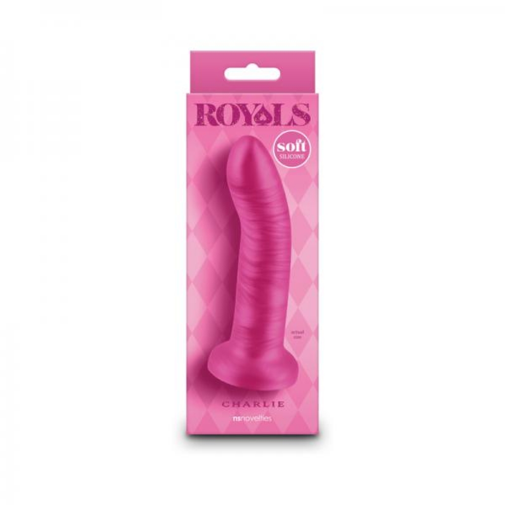 Royals Charlie 5 in. Metallic Curved Dildo - Pink