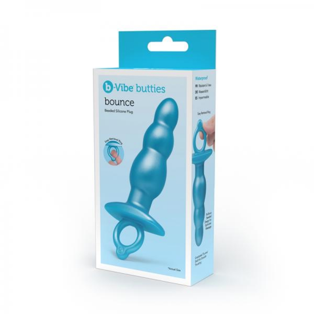 B-vibe Butties Bounce Beaded Silicone Plug - Blue