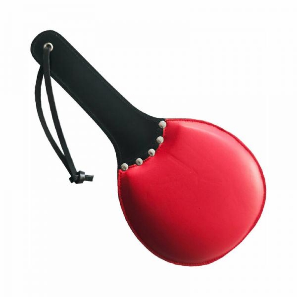 Rouge Leather Padded Ping Pong Paddle - Black/Red