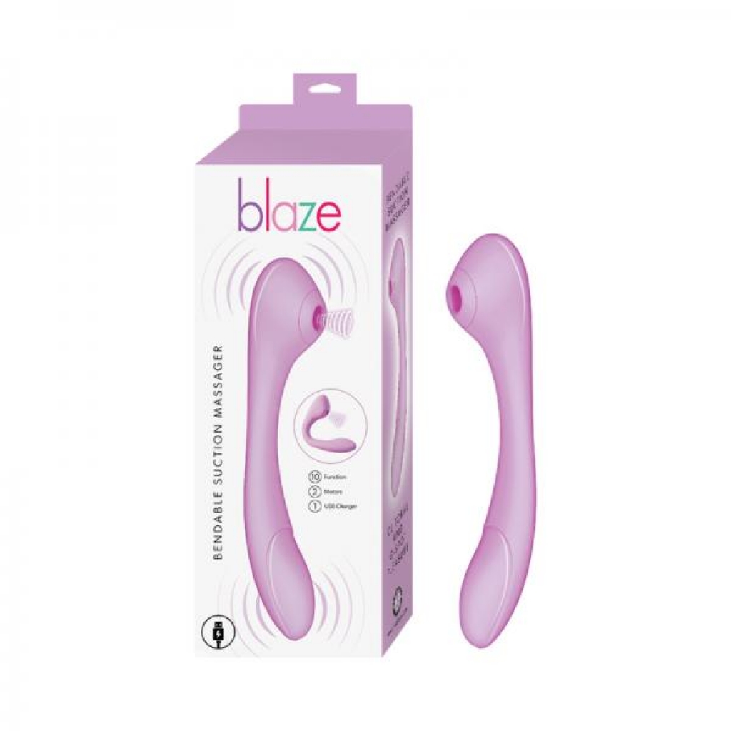 Blaze Bendable Suction Massager - Lavender Purple