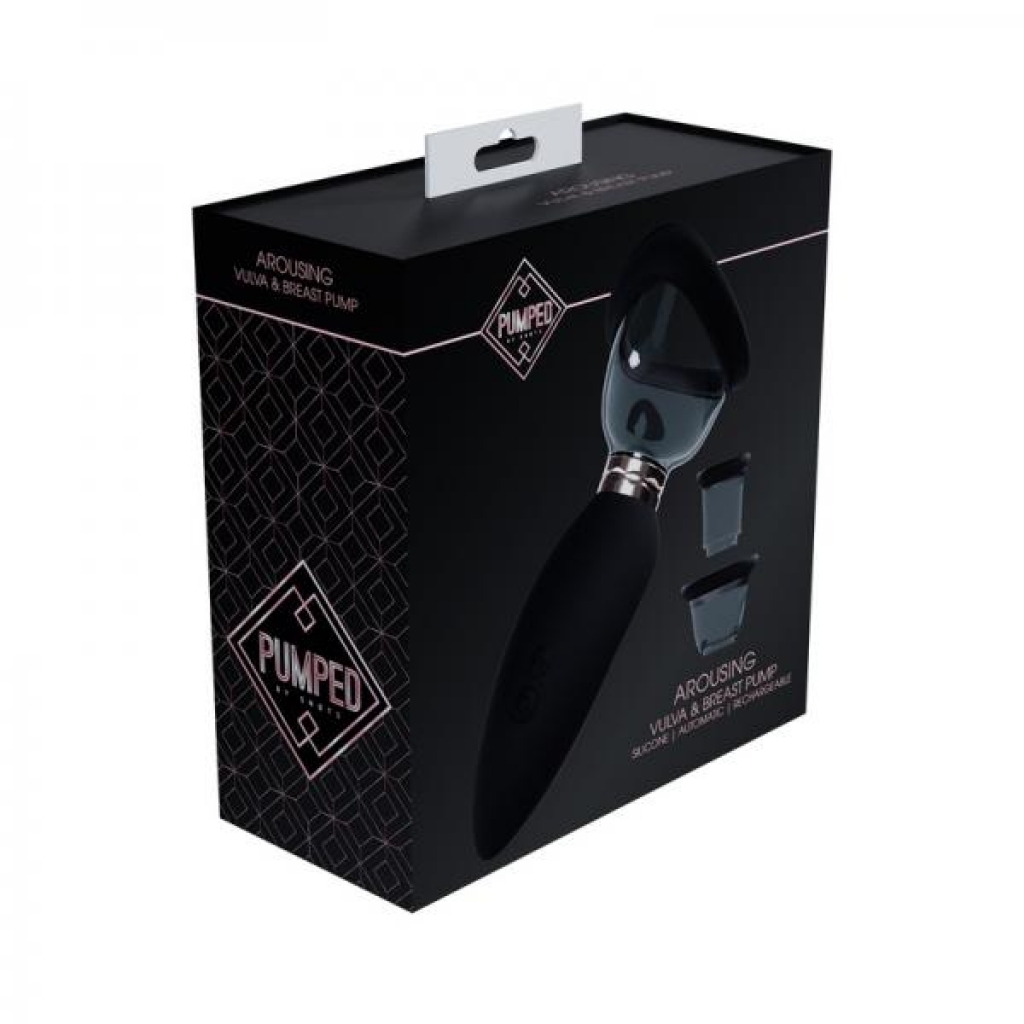 Pumped Arousing Automatic Rechargeable Vulva & Breast Pump - Black