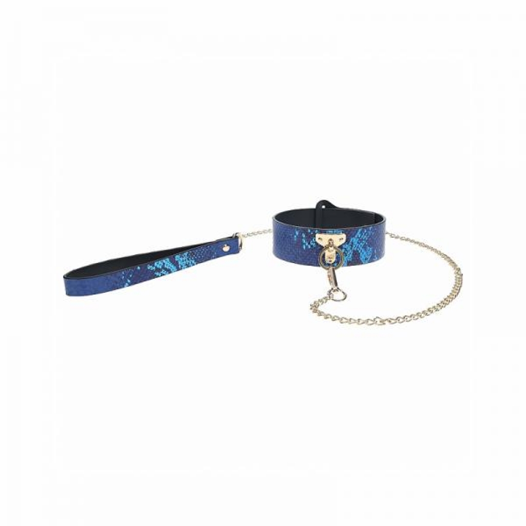 Ouch! Florence Collection Comfortable Collar with Leash - Blue