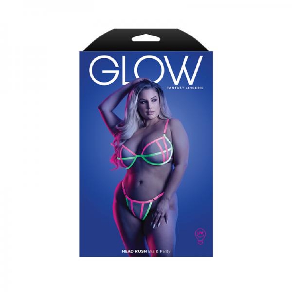 UV Reactive Contrast Binding Bra & Adjustable G-string