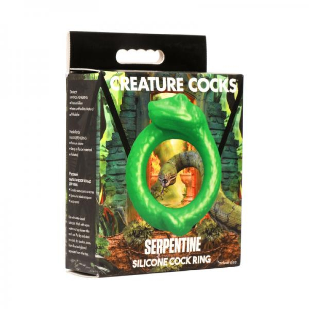 Creature Cocks Serpentine Silicone Cock Ring - Green