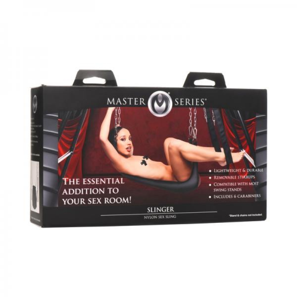 Master Series Slinger Nylon Sex Sling - Black