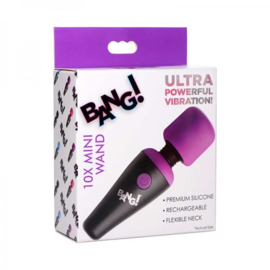 Bang! 10x Mini Vibrating Silicone Wand - Purple