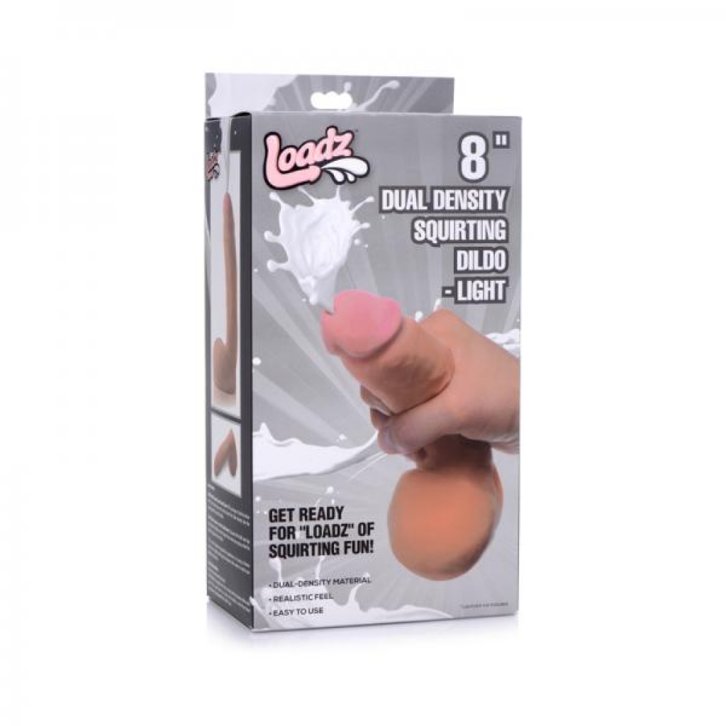 Loadz 8 In. Dual Density Squirting Dildo - Light Brown