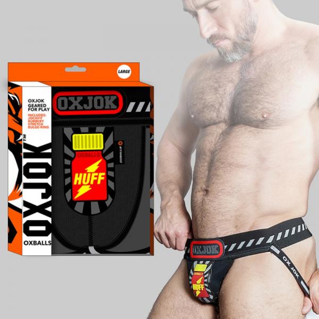 Unique Oxballs Oxjok Popperjock Jockstrap - Black/Red 2XL