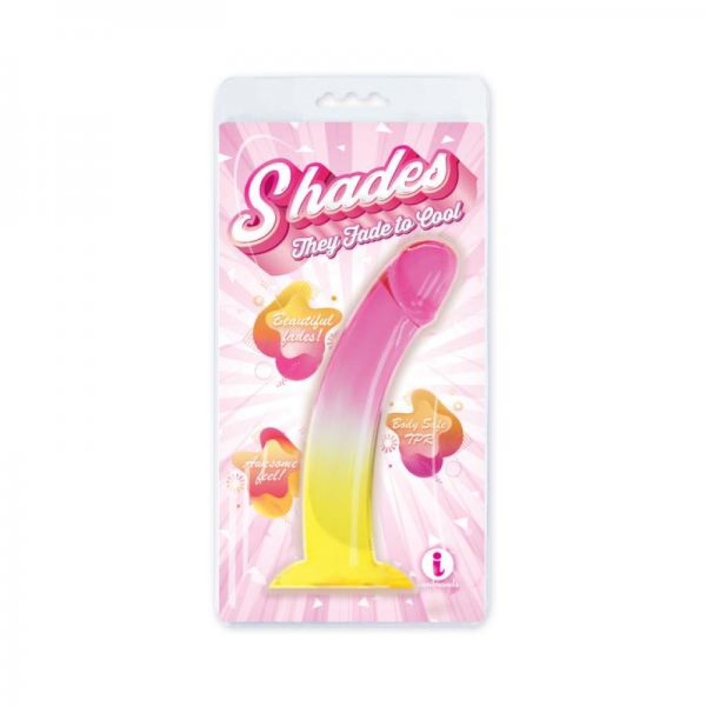 Shades Smoothie Dildo - Pink/Yellow (8.25 inches)