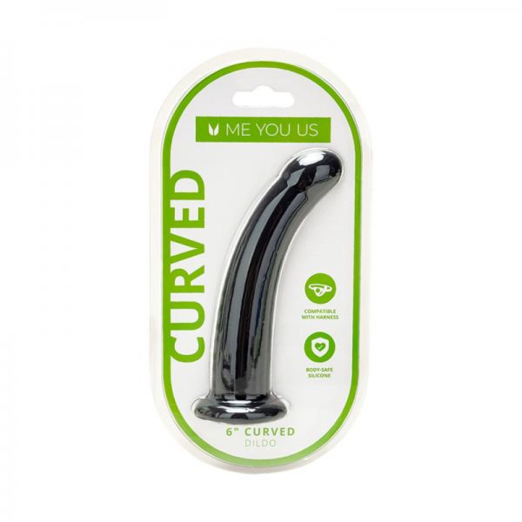 Me You Us 6-Inch Curved Silicone Dildo - Black