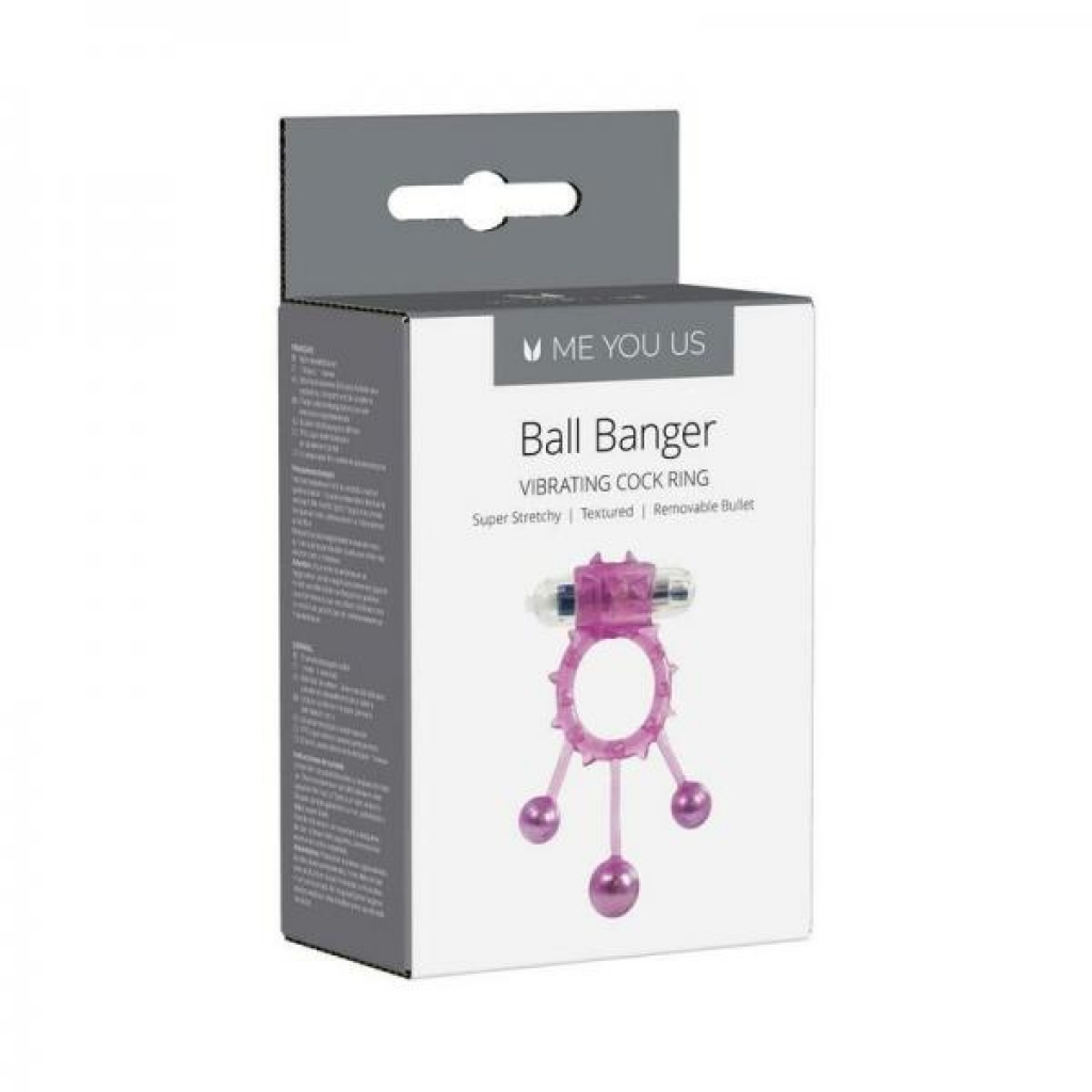 Me You Us Ball Banger Vibrating Cock Ring - Purple