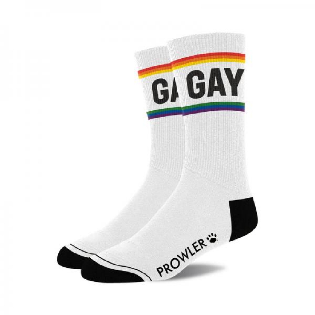 Prowler Rainbow Striped Gay Socks - Fun and Supportive