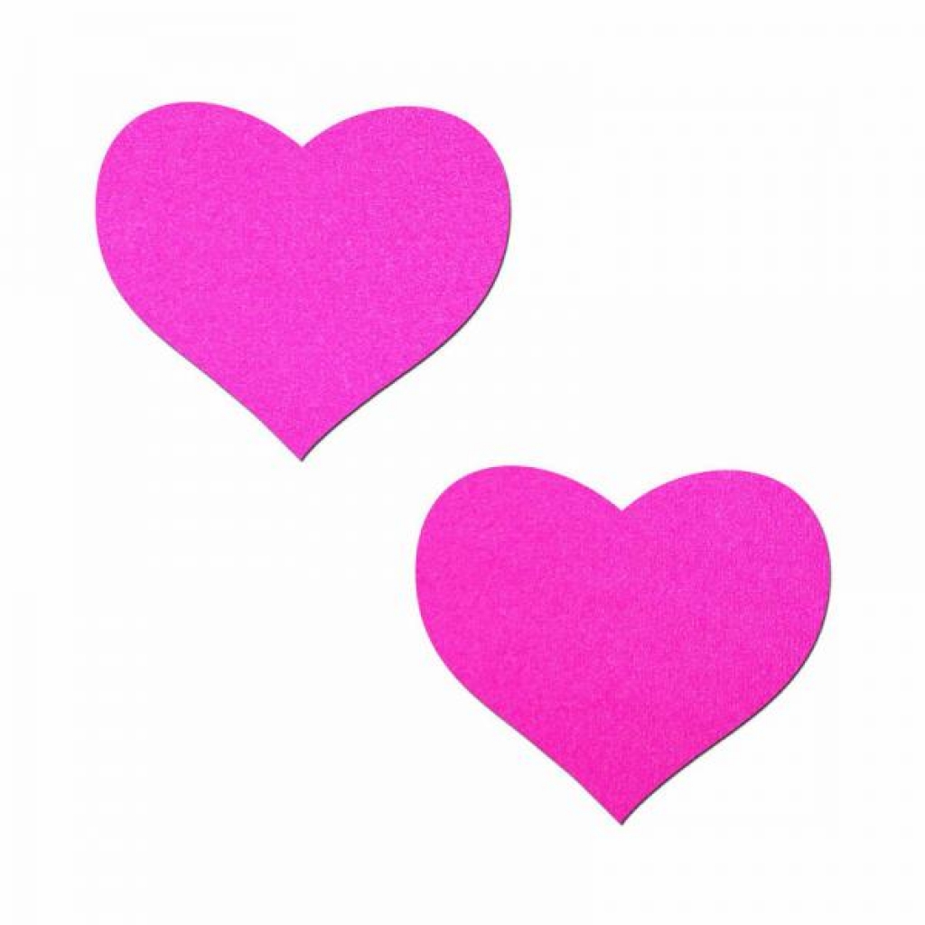 Neon Pink Day-Glow Lycra Heart Nipple Pasties