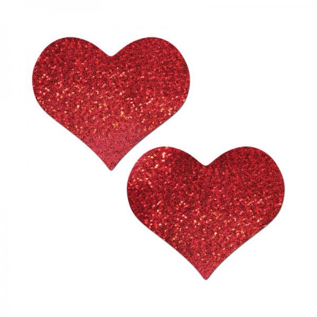 Heart Glitter Red Full Breast Covers - Pastease