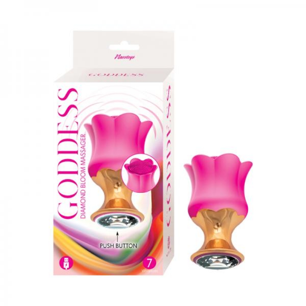 Goddess Diamond Bloom Massager - Fuchsia Pink