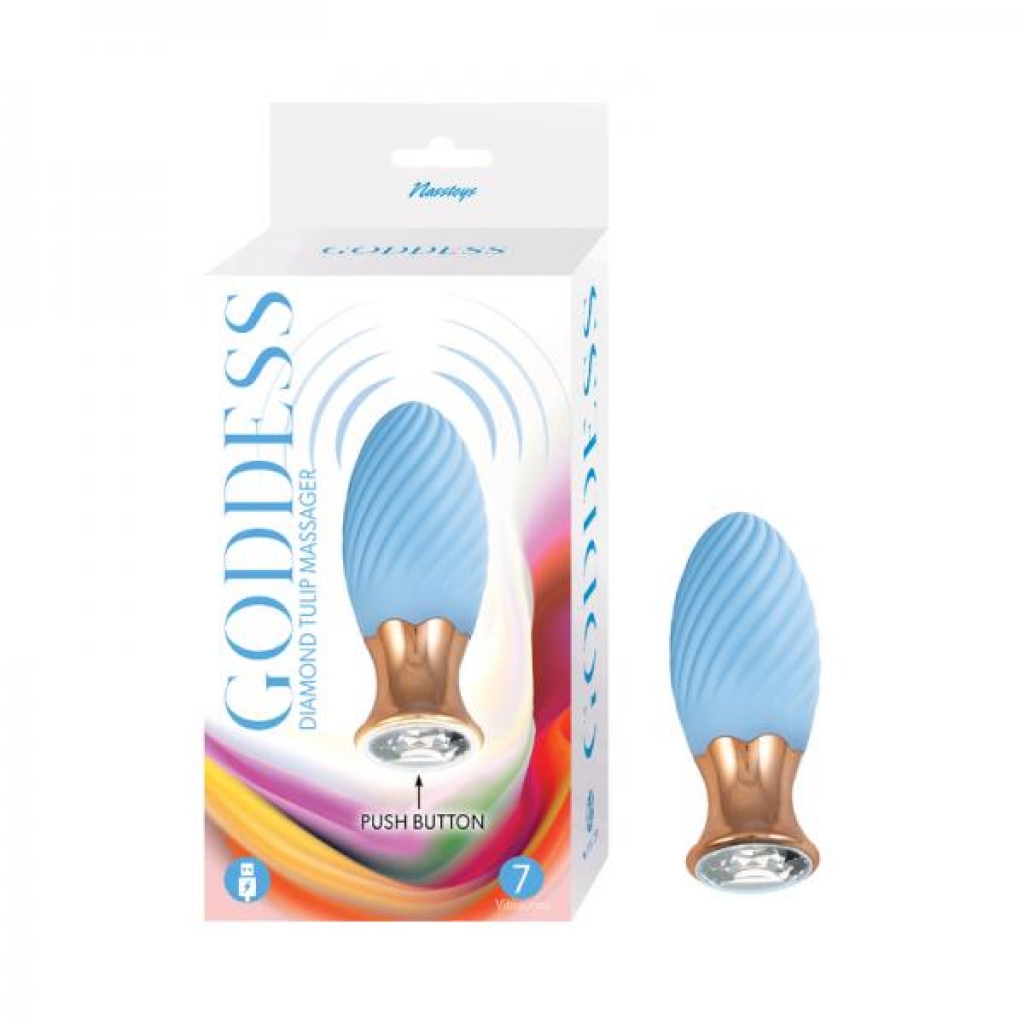 Goddess Diamond Tulip Massager - Blue