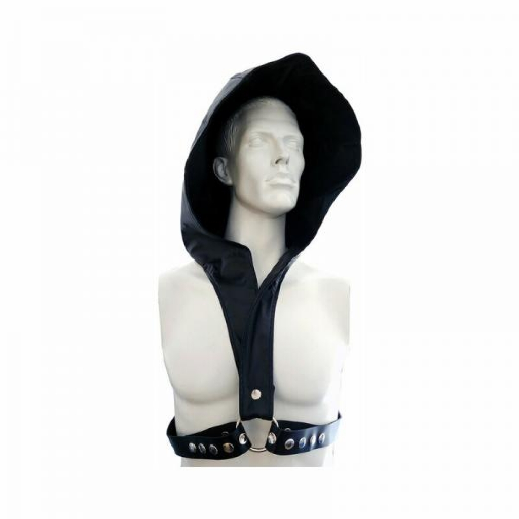 Rouge Hoodie Harness with Faux Leather Hood - Black