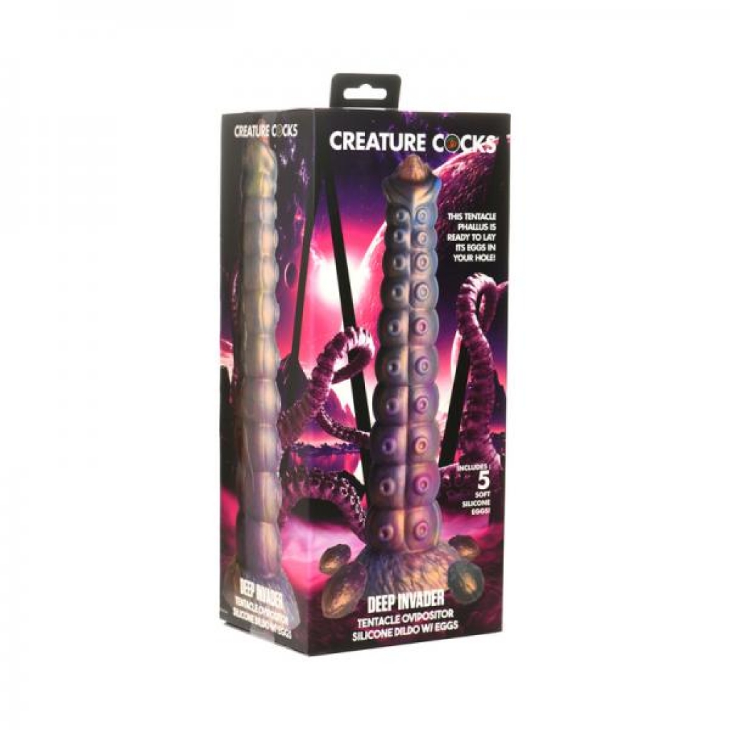 Creature Cocks Deep Invader Silicone Dildo with Eggs