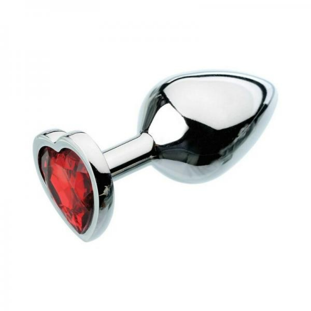 Adam & Eve Medium Red Hearts Gem Anal Plug