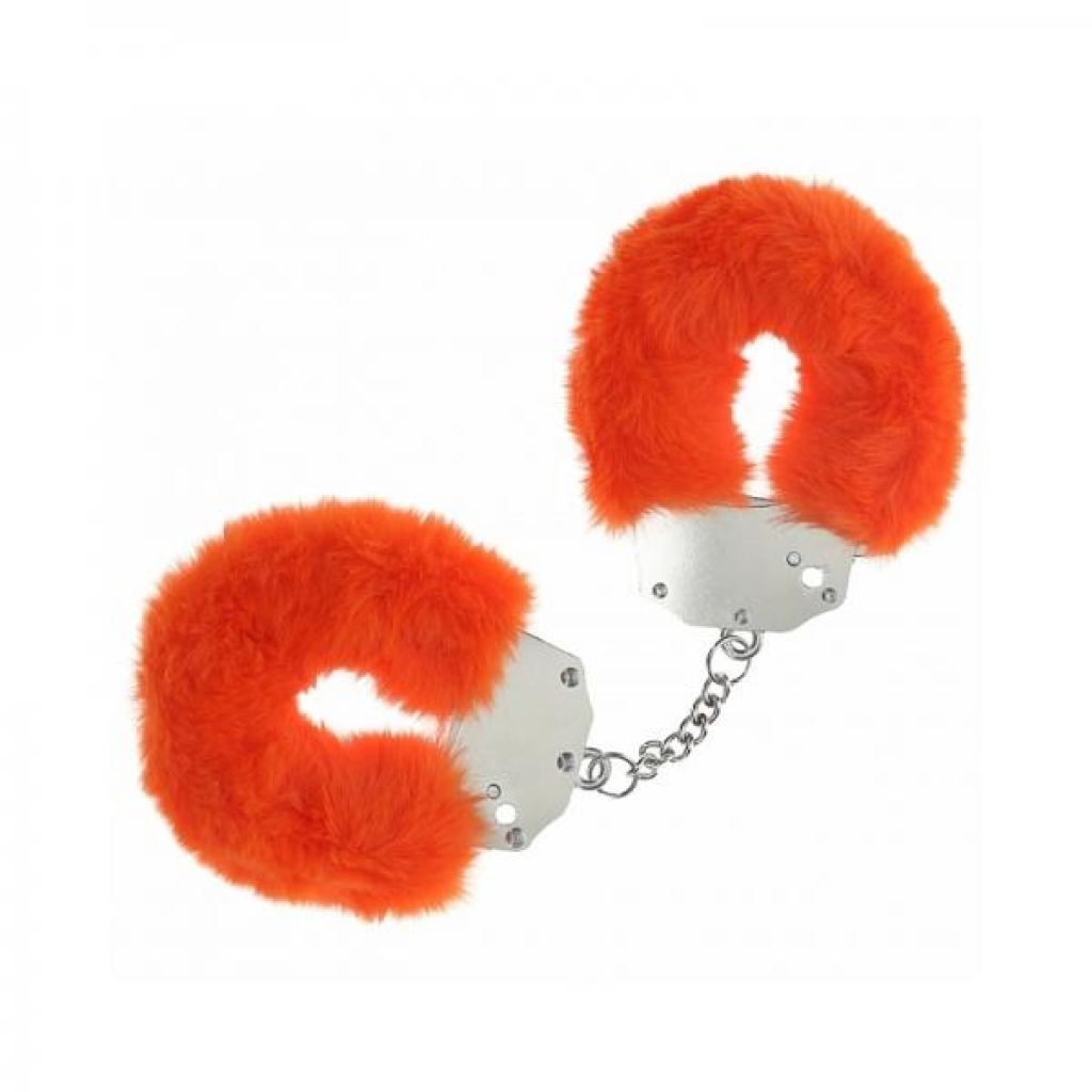 Ouch! Heavy-duty Fluffy Handcuffs - Bright Orange