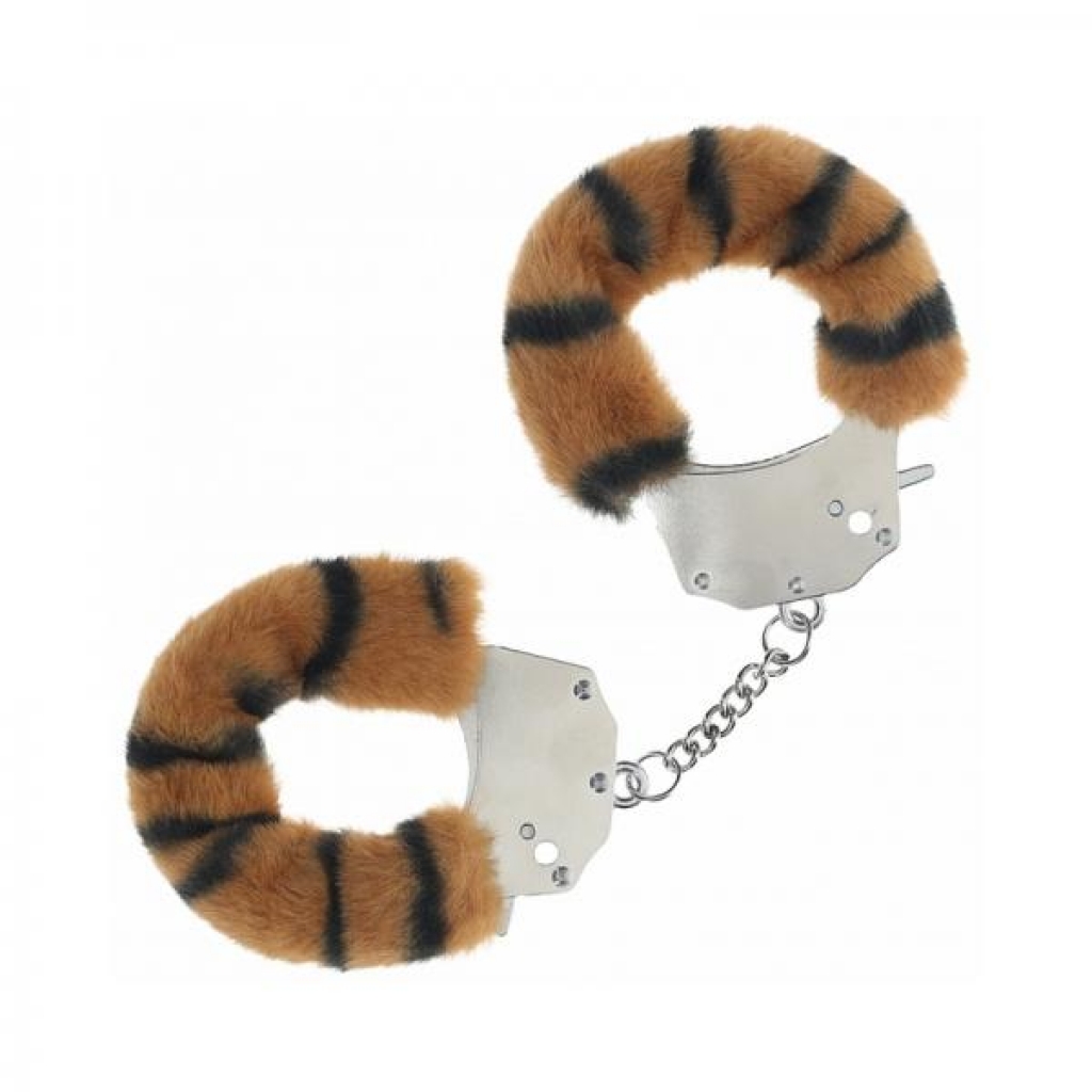 Ouch! Heavy-duty Fluffy Handcuffs - Striking Tiger