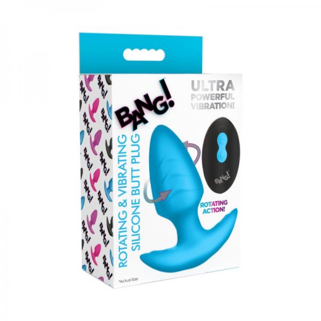 Rotating & Vibrating Silicone Butt Plug with Remote Control