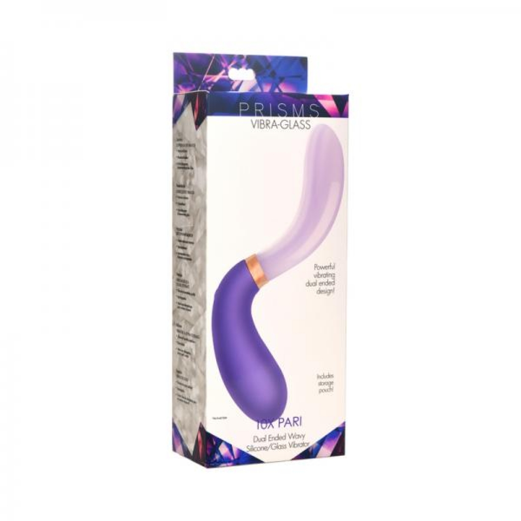 Prisms 10x Pari Dual Ended: Wavy Silicone/Glass Vibrator