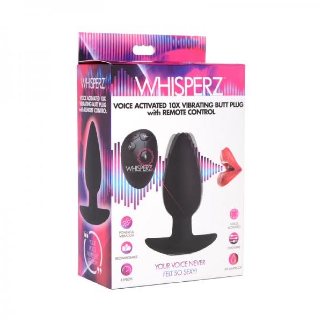 Whisperz Voice Activated: 10x Vibrating Butt Plug With Remote