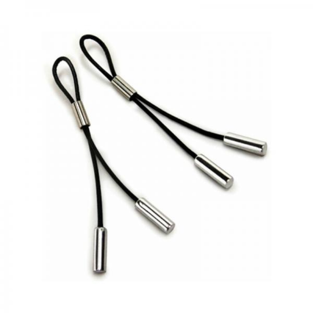 Crave Leather Nipple Tassels - Elegant Black/Silver