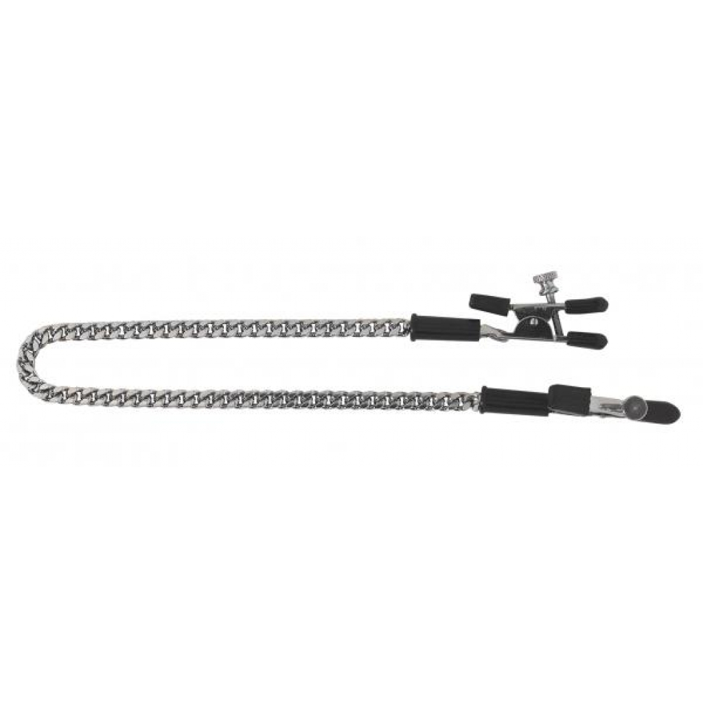 Adjustable Alligator Tip Clamp Jewel Chain - Silver