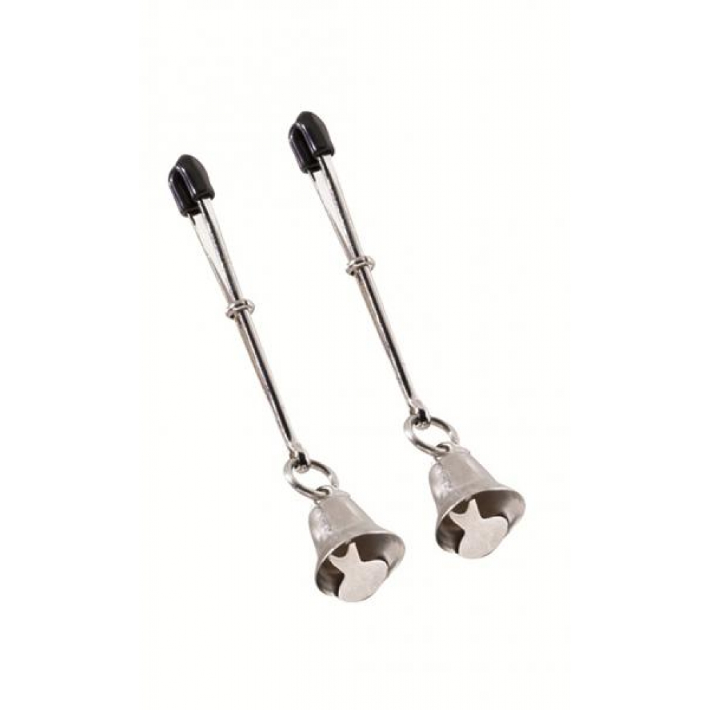 Bell Nipple Clamps with Tweezer Tip - Silver