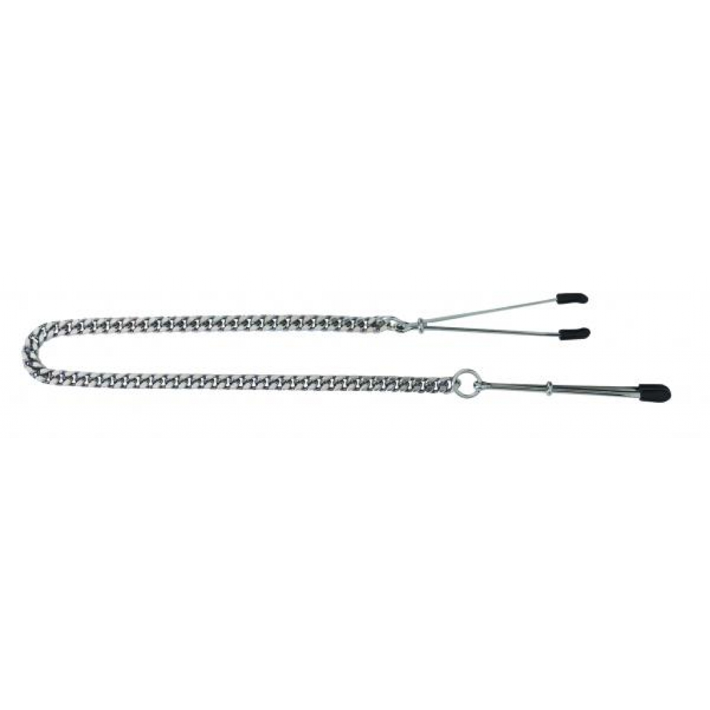 Adjustable Nipple Tweezer Clamps with Chain - Silver