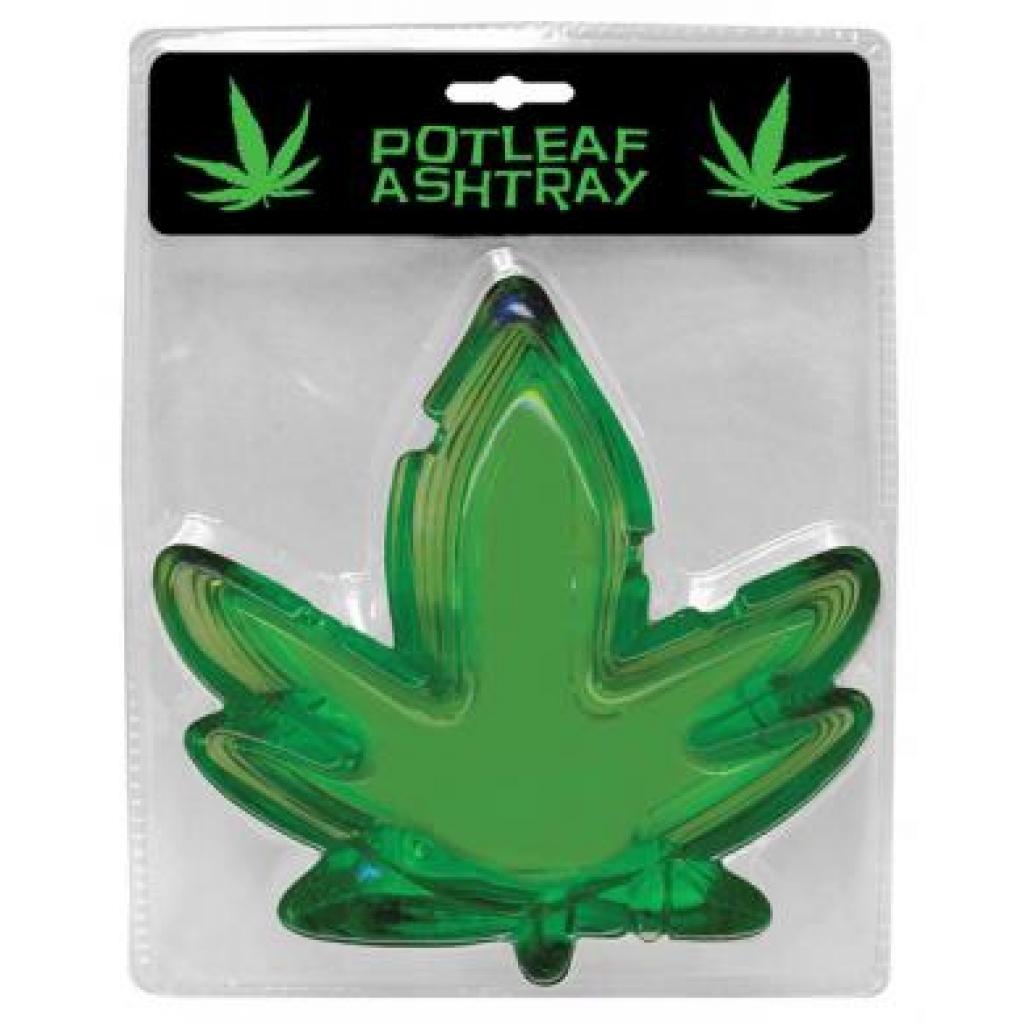 Potleaf Glass Ashtray - Green