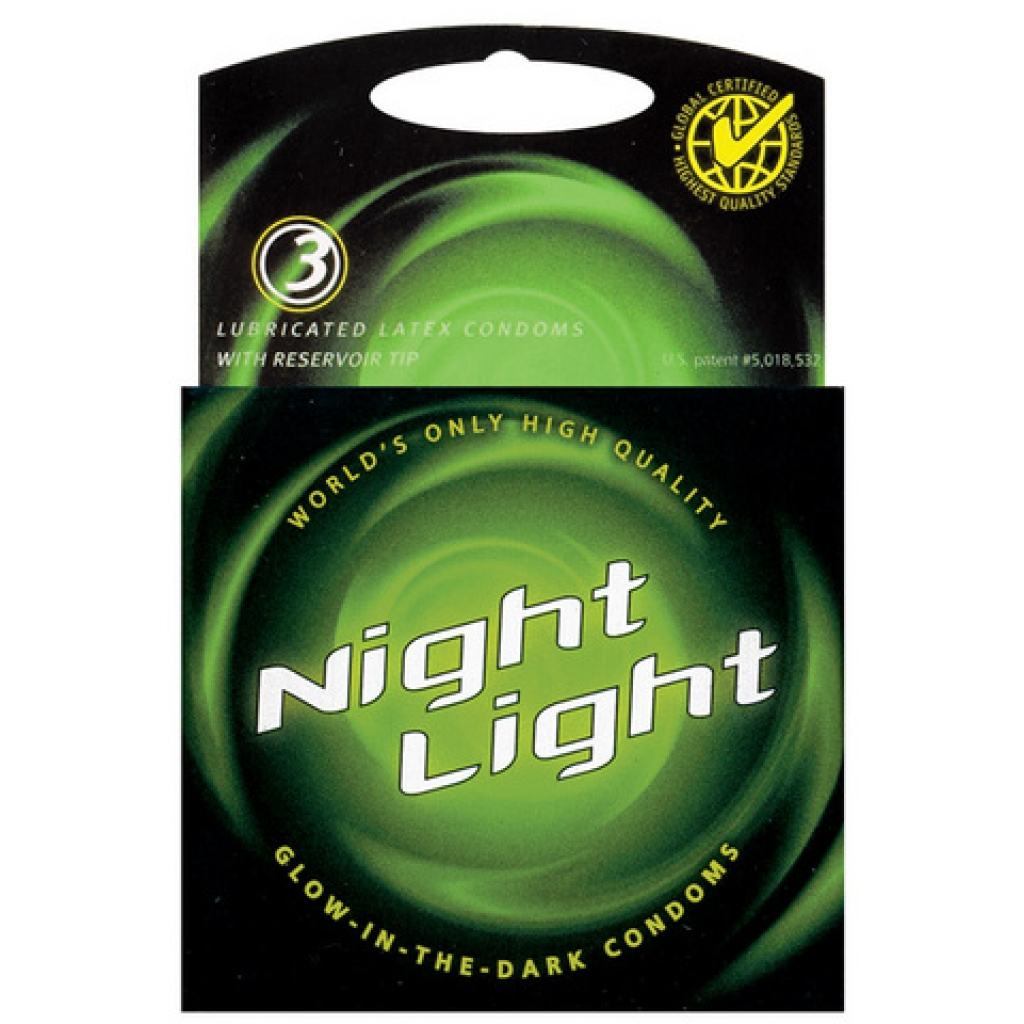 Glow-in-the-Dark Night Light Condoms - 3 Pack