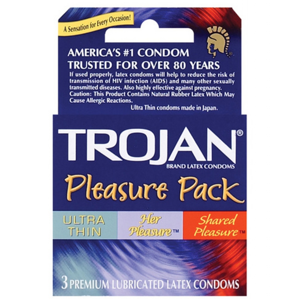 Trojan Pleasure Pack - 3-Pack Clear