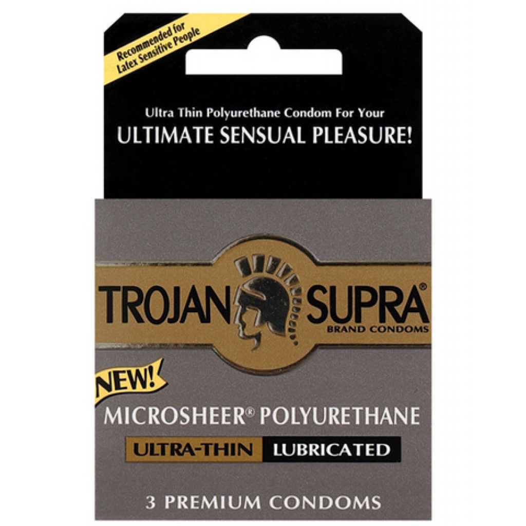 Trojan Supra Ultra Thin Polyurethane Condoms - 3 Pack