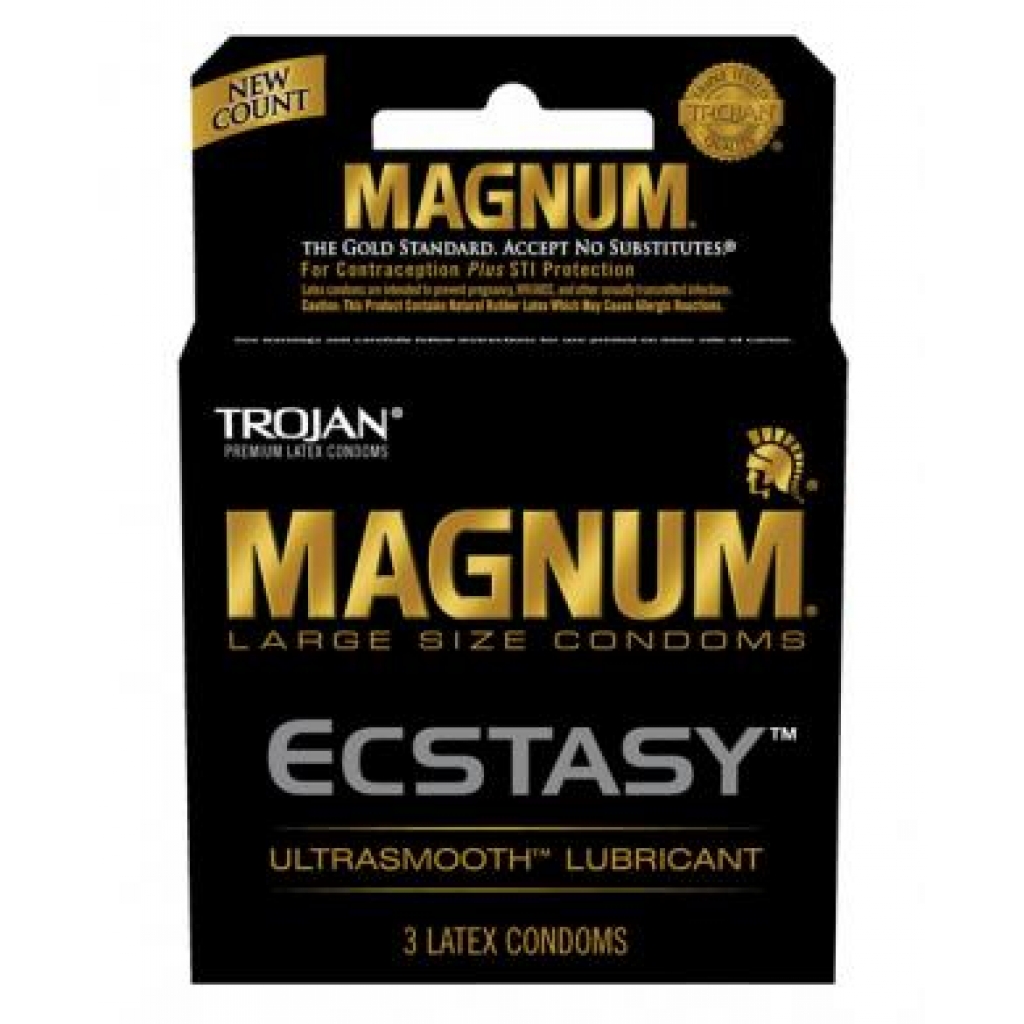 Trojan Magnum Ecstasy Latex Condoms - 3 Pack