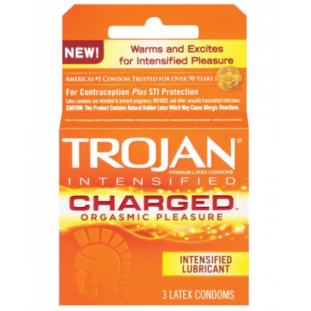 Trojan Intensified Charged Condoms - 3 Box Clear