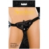 Vibrating Velvet Strap-On Harness - Black