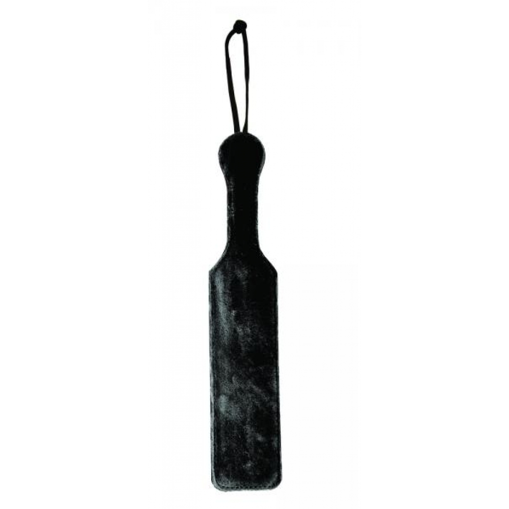 Fur Lined Leather Paddle - Black