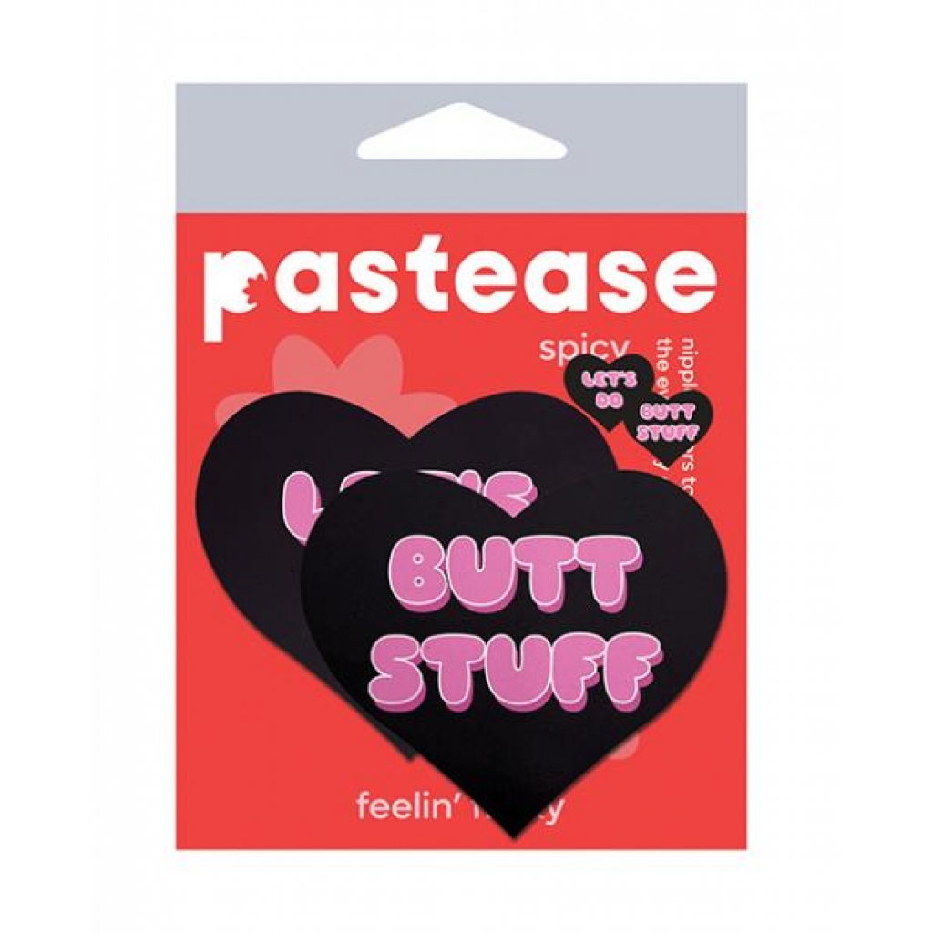 Pastease Premium Heart Nipple Pasties - Black/Pink