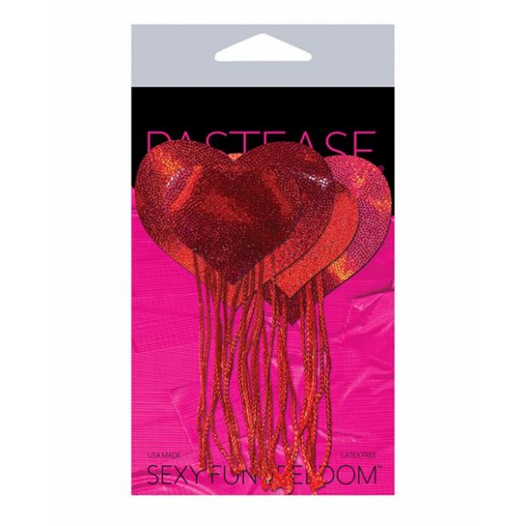 Pastease Tassel Holographic Heart - Red O/S