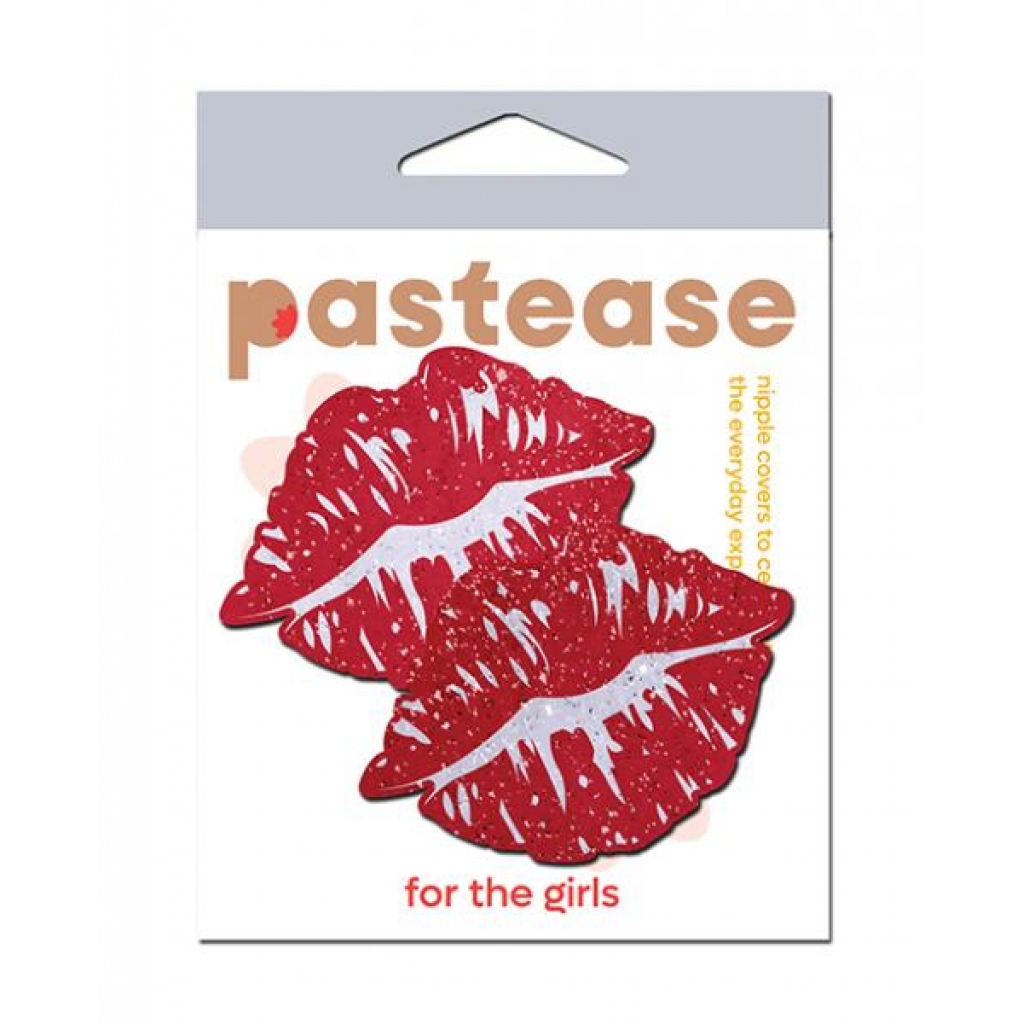 Pastease Premium Sparkle Kissing Lips - Red O/S