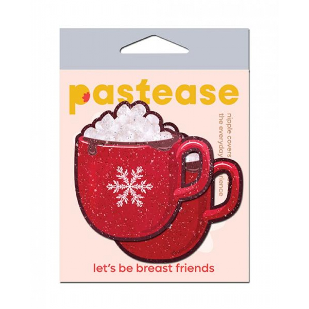 Pastease Holiday Hot Cocoa Nipple Pasties - Red/White