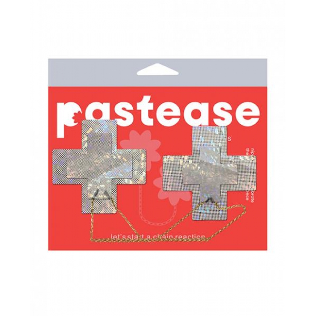 Pastease Chains Disco Cross - White OS