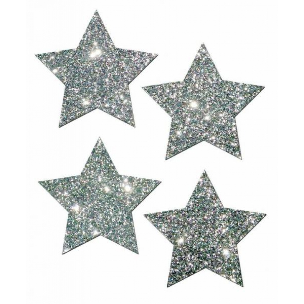 Petites Silver Glitter Star Pasties - 2 Pack